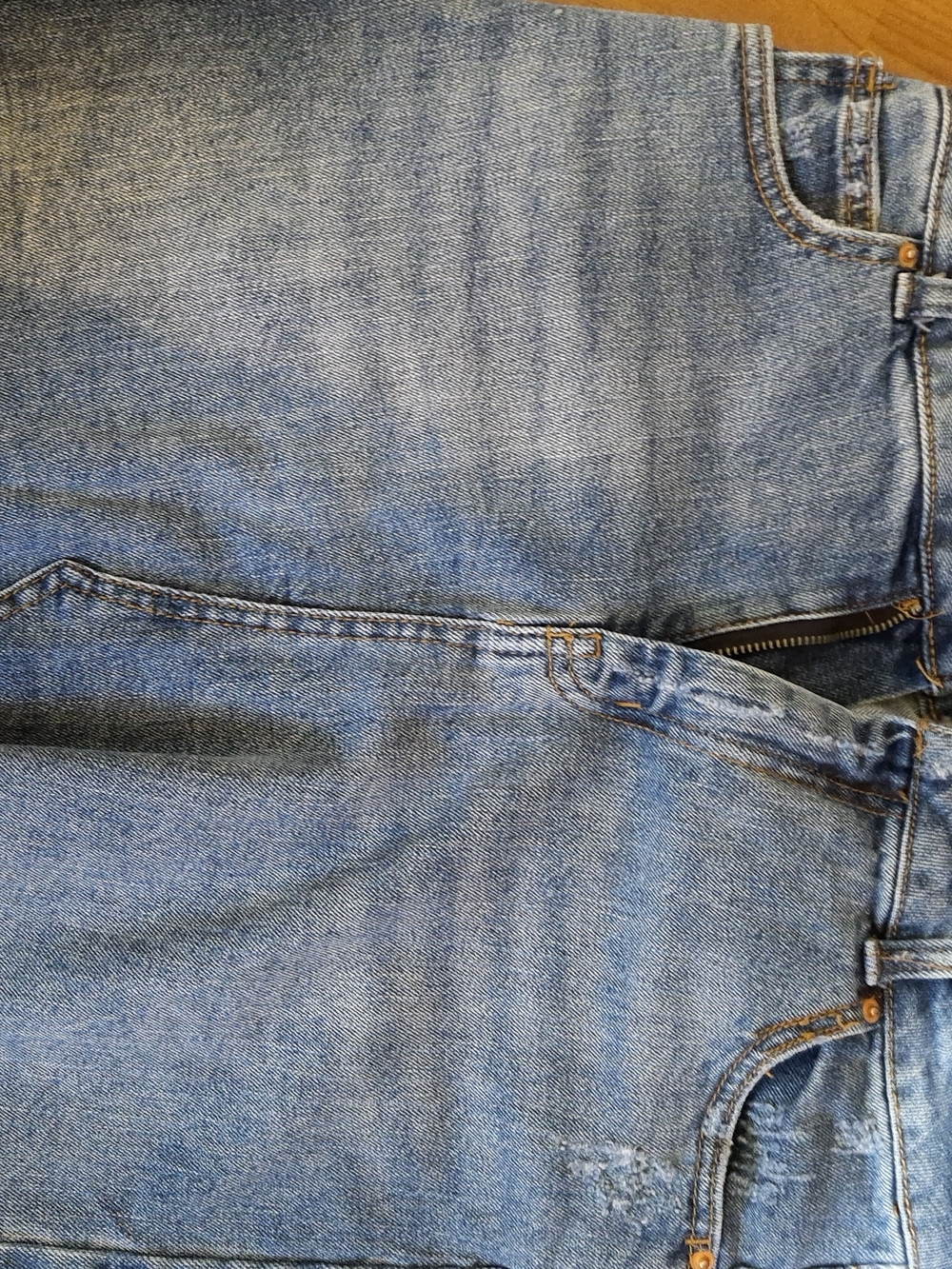 Wild Fable Light Wash Frayed Hem Denim Mini Skirt (CFD 081)